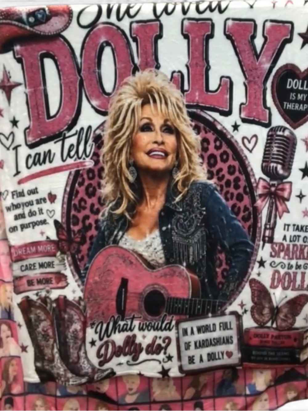 Dolly Parton Twin Size Flannel Blanket Pink Country Music Super Soft
